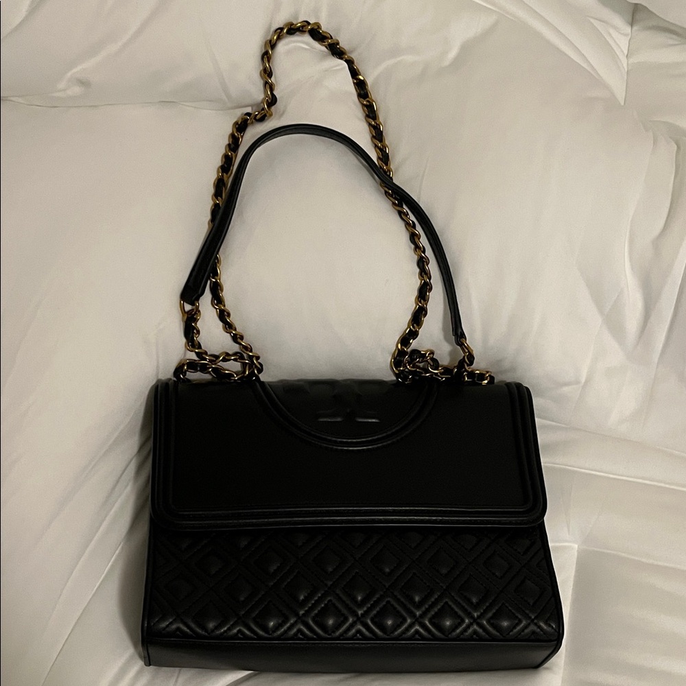 Tory Burch Fleming Convertible Black Shoulder